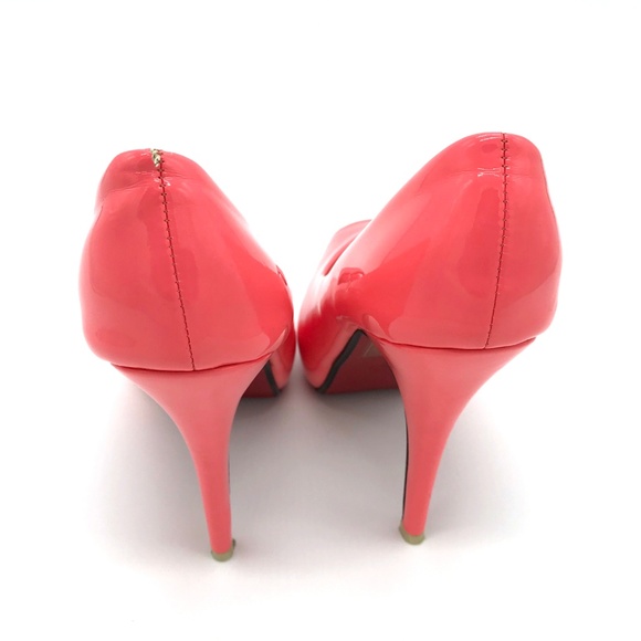 Sarah Chole High Gloss Coral Stiletto Shoe 37 US 7 - Picture 4 of 8
